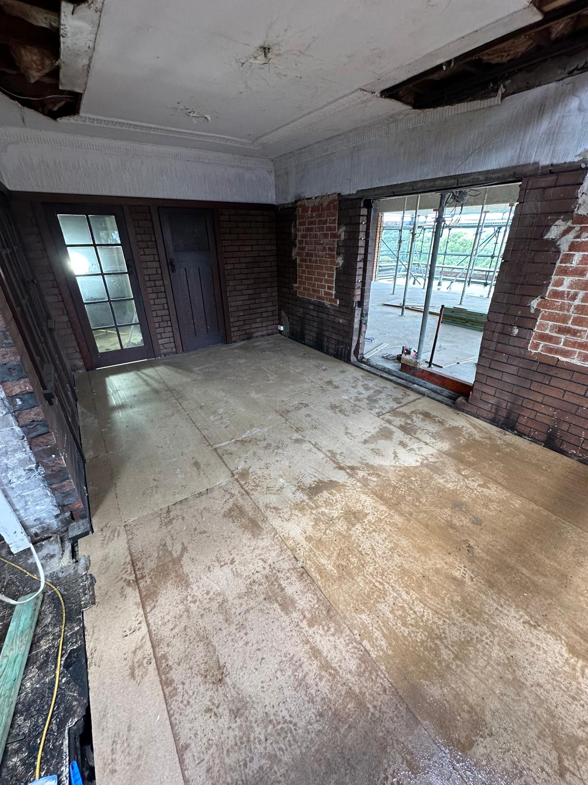 Interior strip back to original brickwork
