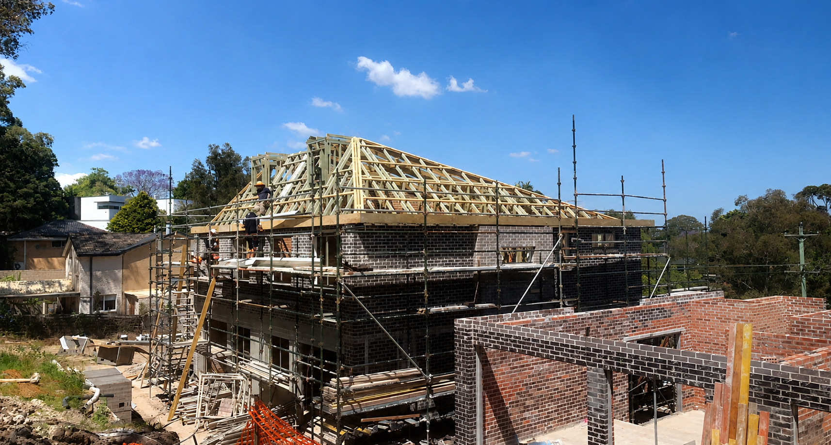 Large premium residential build under construction in Sydney