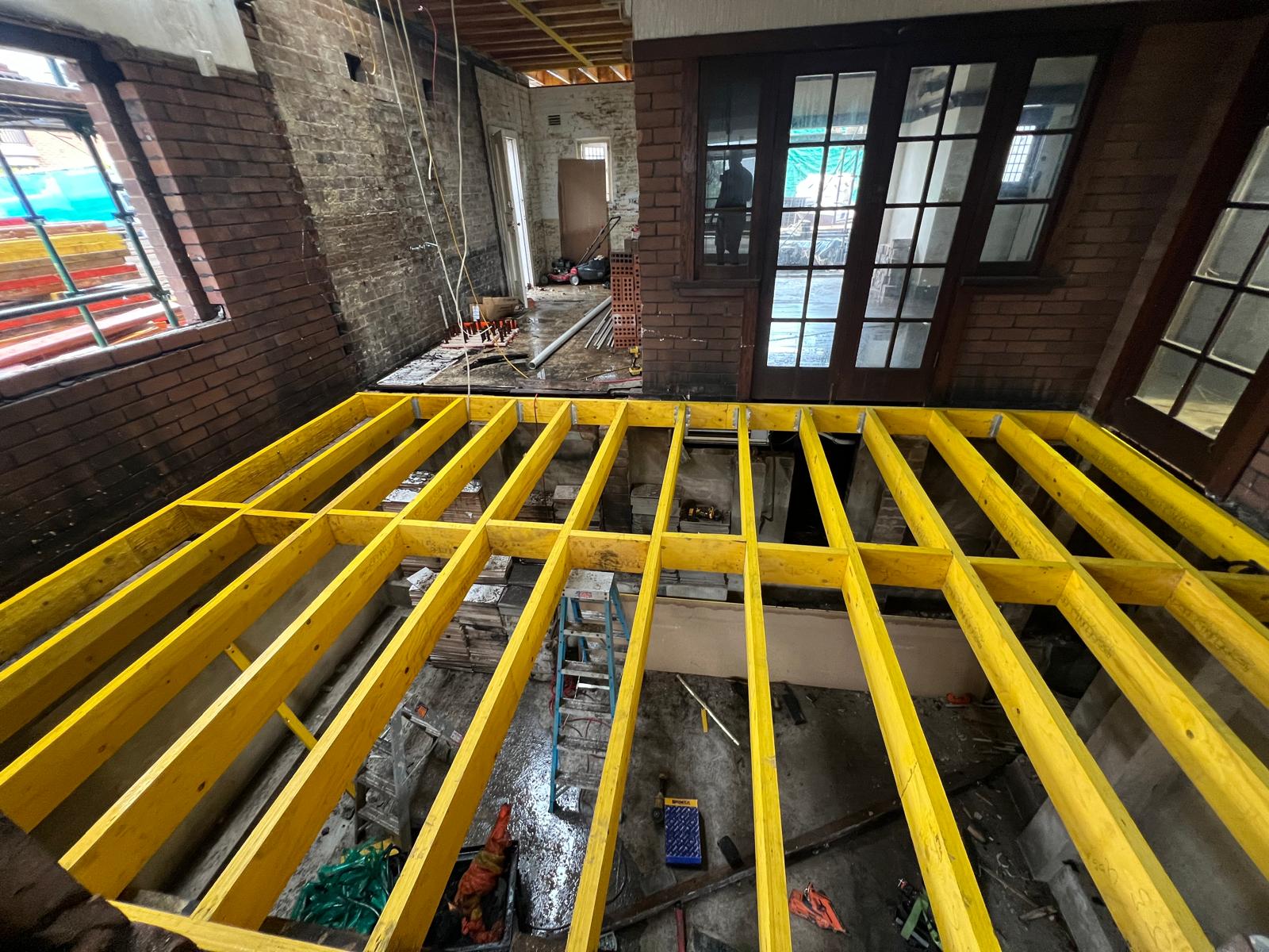 Floor system strip back to joists